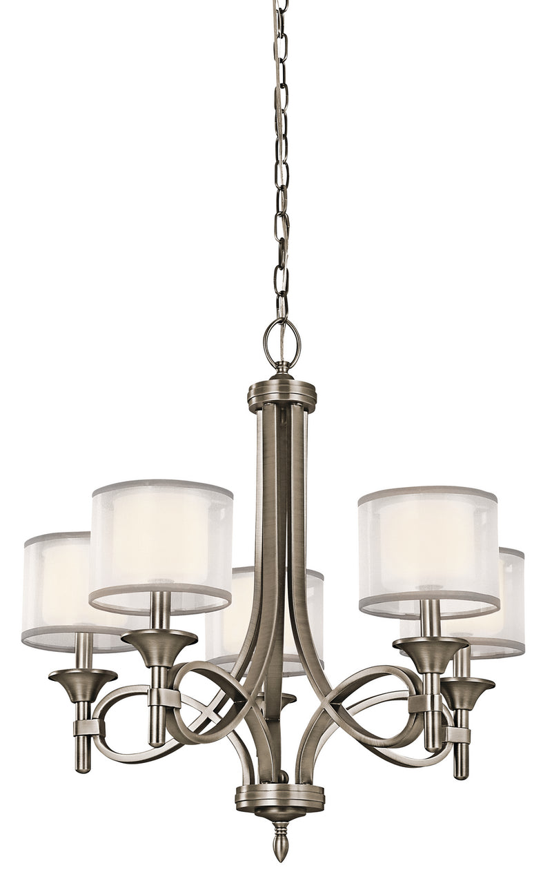 Kichler 42381AP Five Light Chandelier, Antique Pewter Finish - LightingWellCo