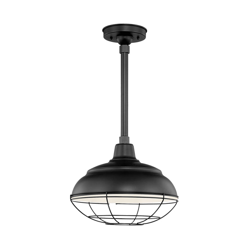 Millennium RWHS14-SB One Light Pendant, Satin Black Finish - LightingWellCo