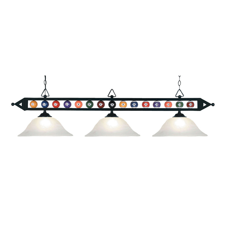 ELK Home 190-1-BK-G1 Three Light Island Pendant, Matte Black Finish - At LightingWellCo