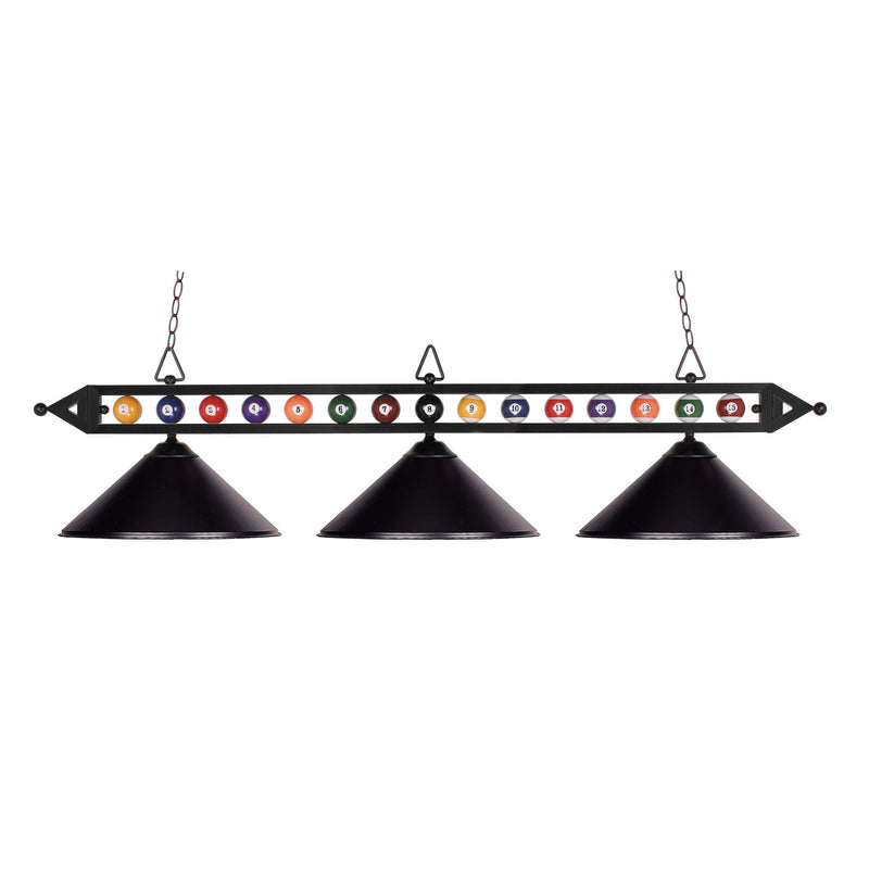 ELK Home 190-1-BK-M Three Light Island Pendant, Matte Black Finish - At LightingWellCo