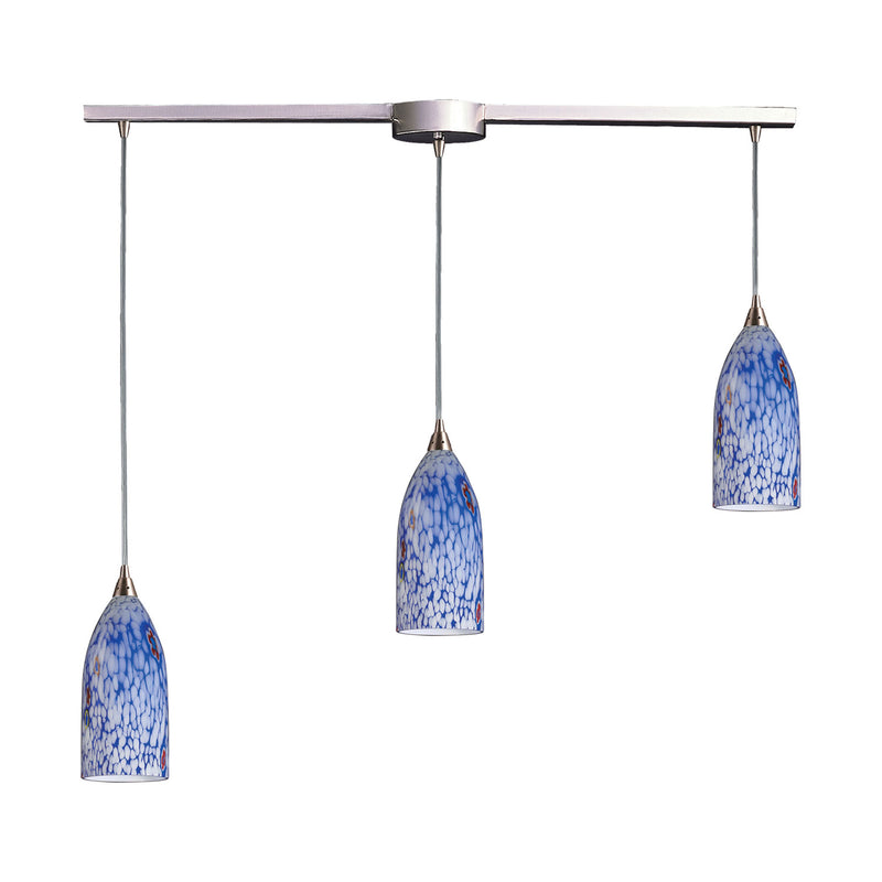 ELK Home 502-3L-BL Three Light Pendant, Satin Nickel Finish - At LightingWellCo