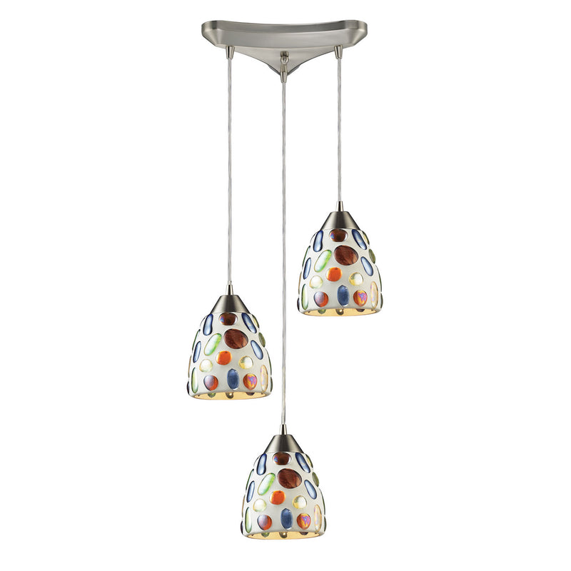 ELK Home 542-3 Three Light Pendant, Satin Nickel Finish - At LightingWellCo