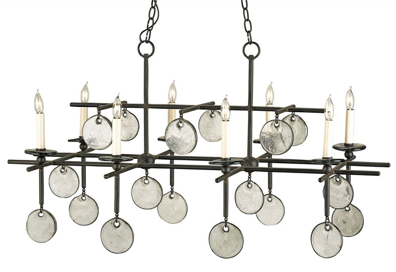 Currey and Company 9124 Eight Light Chandelier, Old Iron Finish-LightingWellCo