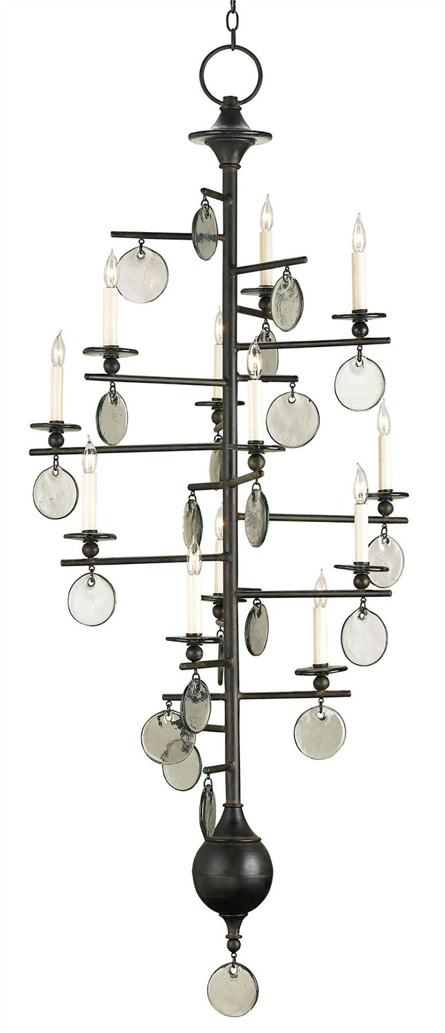 Currey and Company 9125 12 Light Chandelier, Old Iron Finish-LightingWellCo