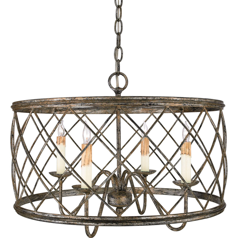 Quoizel RDY2821CS Four Light Pendant, Century Silver Leaf Finish - LightingWellCo