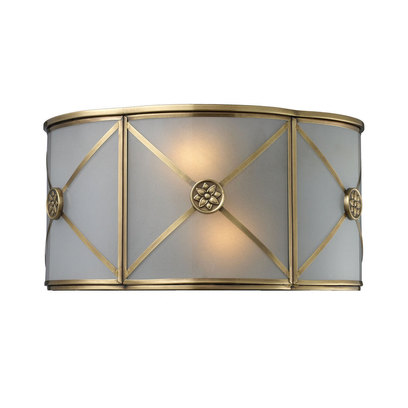 ELK Home 22000/2 Two Light Wall Sconce, Brushed Brass Finish - At LightingWellCo