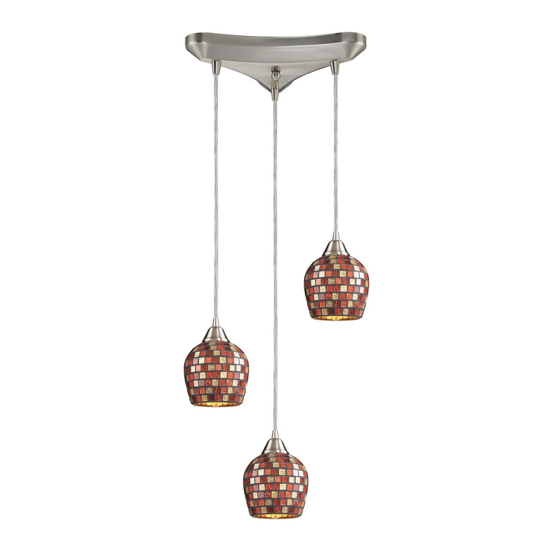 ELK Home 528-3MLT Three Light Pendant, Satin Nickel Finish - At LightingWellCo