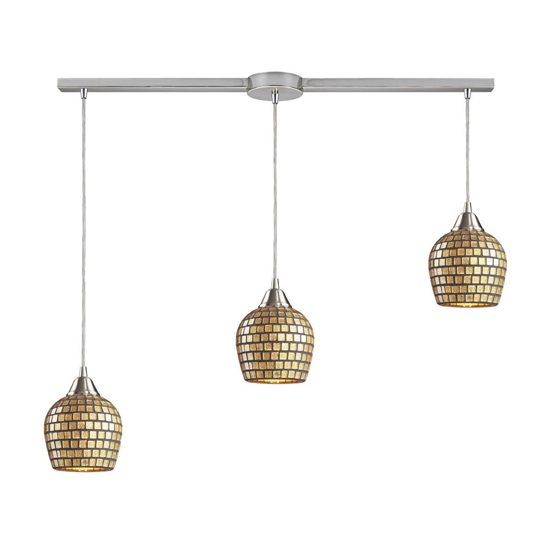 ELK Home 528-3L-GLD Three Light Pendant, Satin Nickel Finish-LightingWellCo