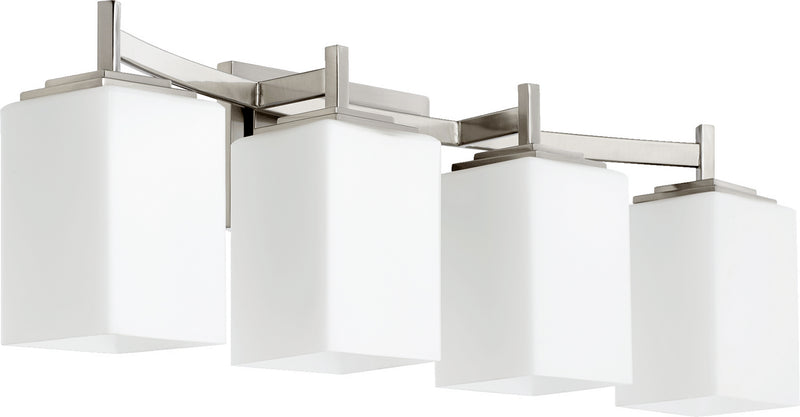 Quorum 5084-4-65 Four Light Vanity, Satin Nickel Finish - LightingWellCo