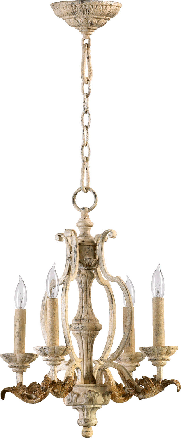 Quorum 6037-4-70 Four Light Chandelier, Persian White Finish - LightingWellCo