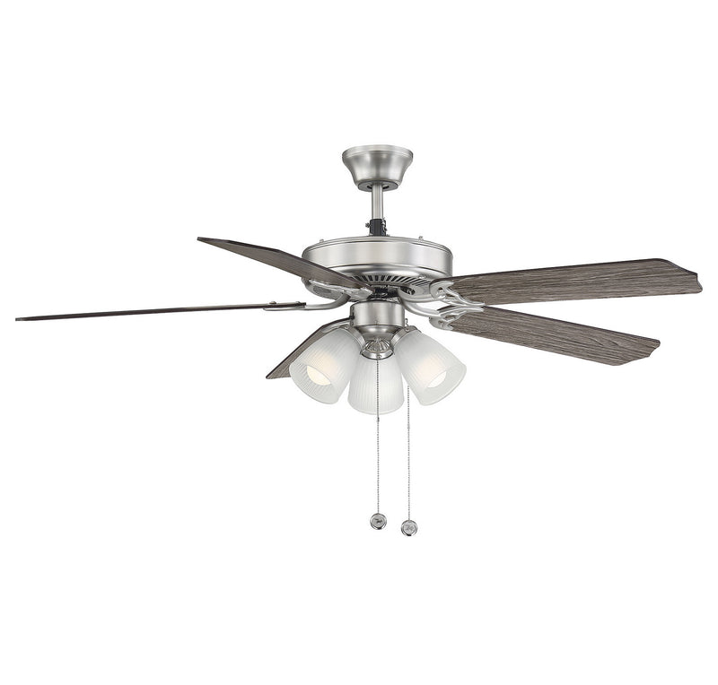 Savoy House First Value 52-EUP-5RV-SN 52``Ceiling Fan, Satin Nickel Finish - LightingWellCo