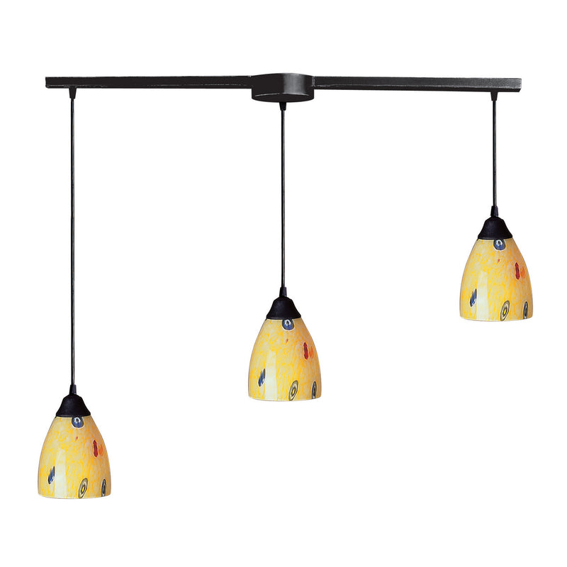 ELK Home 406-3L-YW Three Light Pendant, Dark Rust Finish - At LightingWellCo