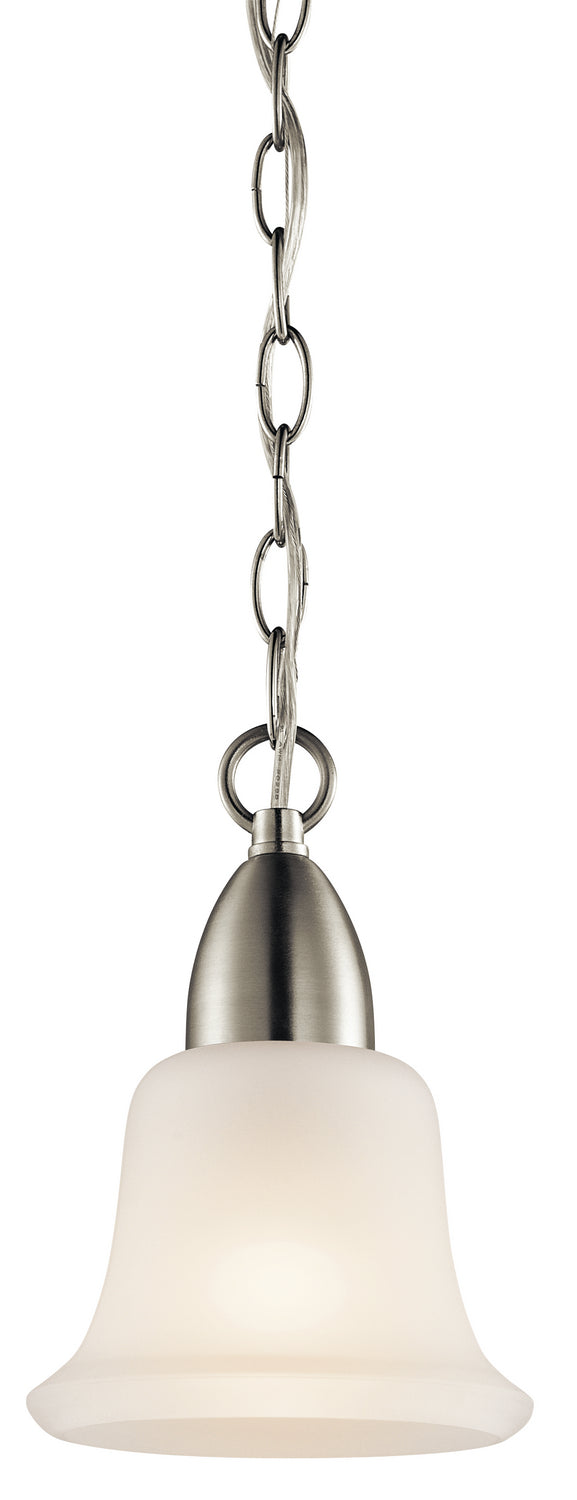 Kichler 42880NI One Light Mini Pendant, Brushed Nickel Finish - LightingWellCo