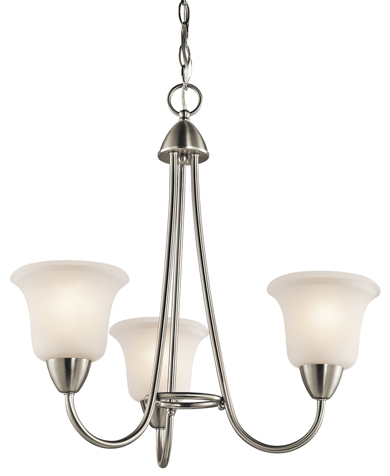 Kichler 42883NI Three Light Chandelier, Brushed Nickel Finish - LightingWellCo