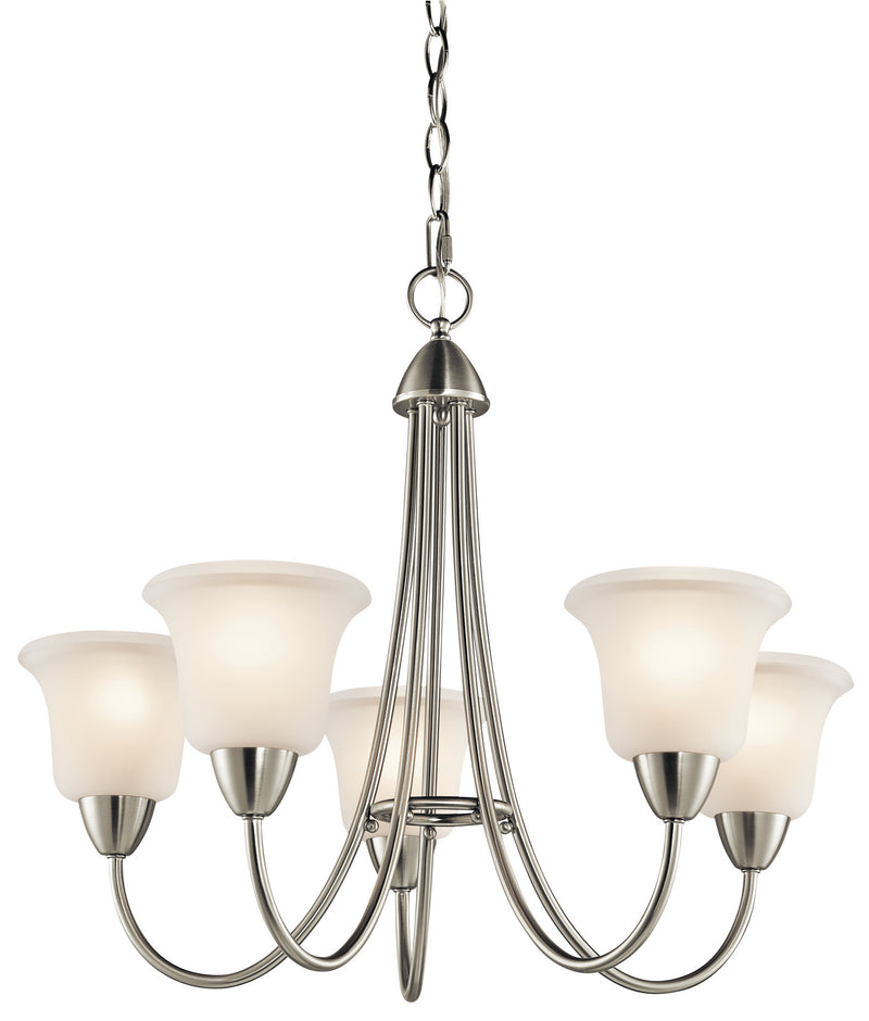 Kichler 42884NI Five Light Chandelier, Brushed Nickel Finish - LightingWellCo