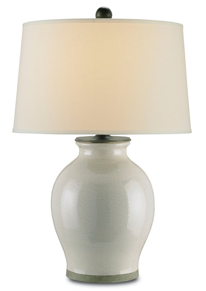 Currey and Company 6432 One Light Table Lamp, Feather Gray Finish-LightingWellCo