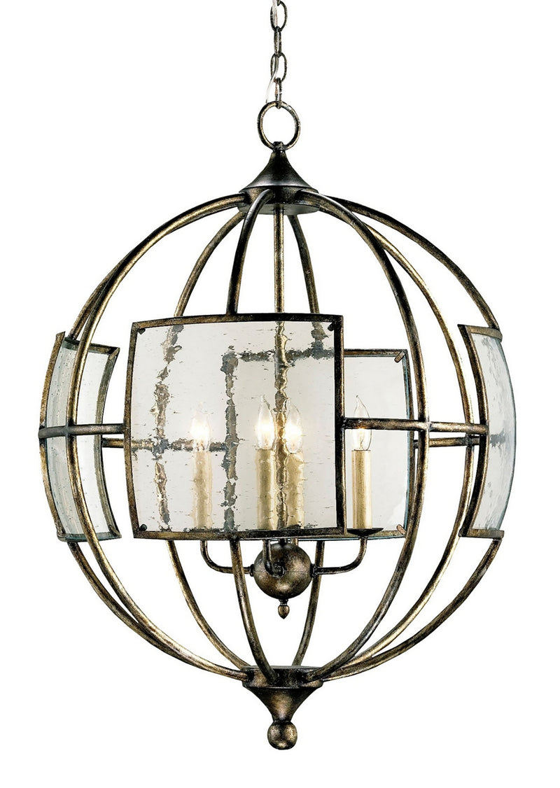 Currey and Company 9750 Four Light Chandelier, Pyrite Bronze Finish-LightingWellCo