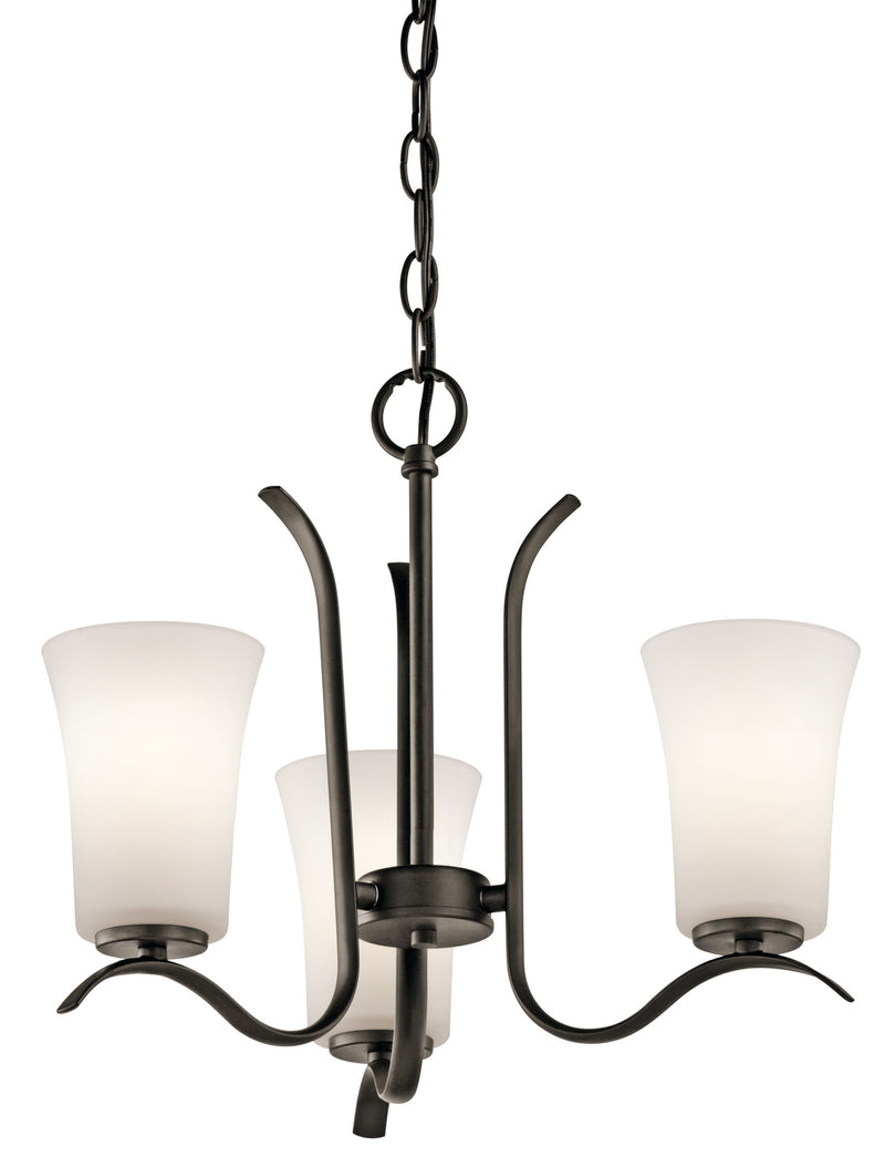 Kichler 43073OZ Three Light Mini Chandelier, Olde Bronze Finish - LightingWellCo