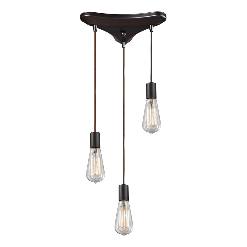 ELK Home 60046-3 Three Light Pendant, Oiled Bronze Finish - At LightingWellCo