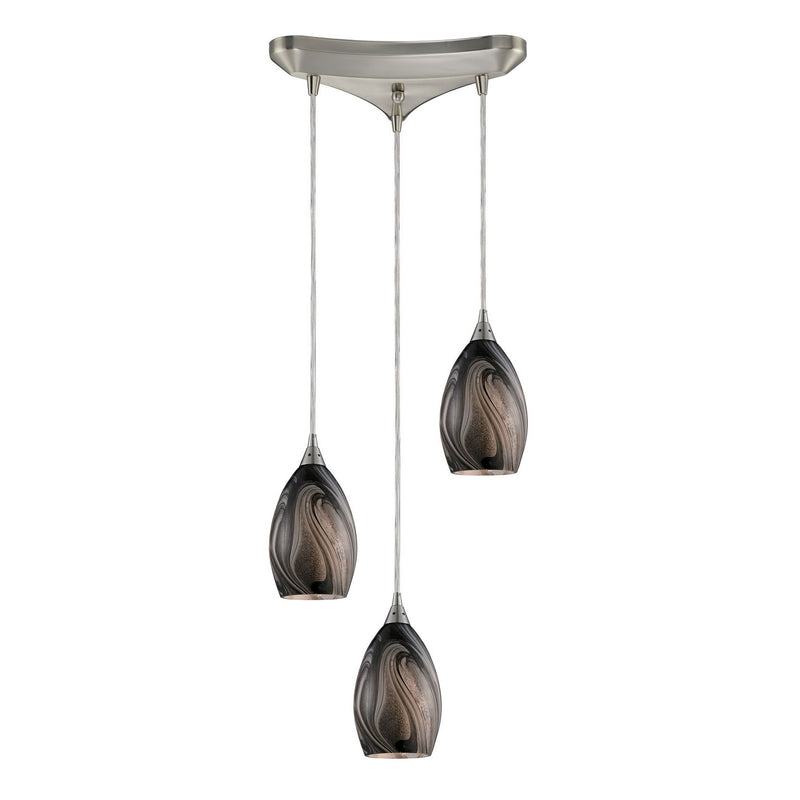 ELK Home 31133/3ASH Three Light Pendant, Satin Nickel Finish - At LightingWellCo