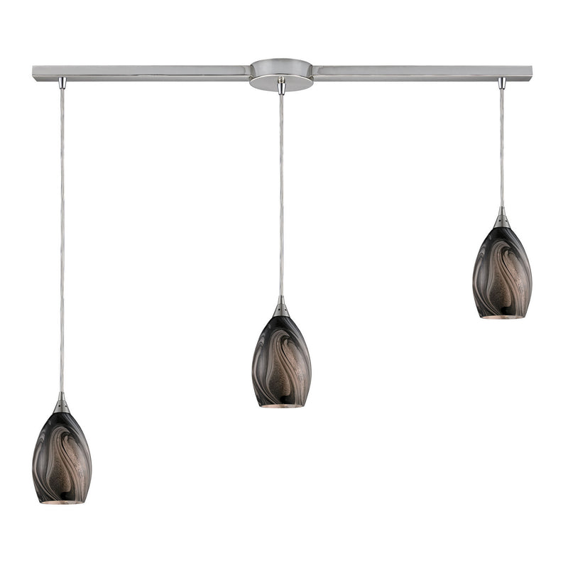 ELK Home 31133/3L-ASH Three Light Pendant, Satin Nickel Finish - At LightingWellCo