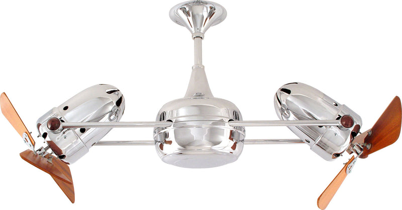 Matthews Fan Company Duplo-Dinamico DD-CR-WD 36``Ceiling Fan, Polished Chrome Finish - LightingWellCo