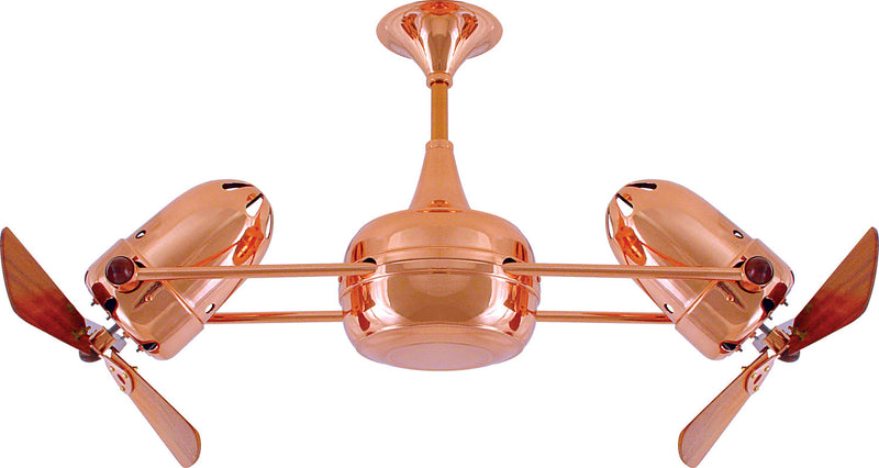 Matthews Fan Company Duplo-Dinamico DD-CP-WD 36``Ceiling Fan, Polished Copper Finish - LightingWellCo