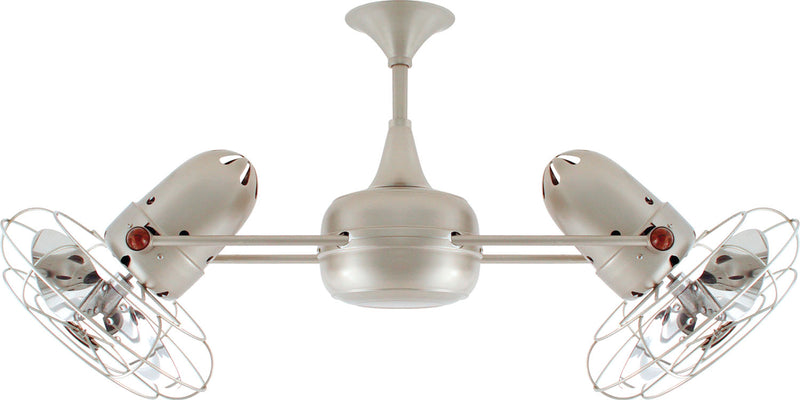 Matthews Fan Company Duplo-Dinamico DD-BN-MTL-DAMP Ceiling Fan, Brushed Nickel Finish - LightingWellCo