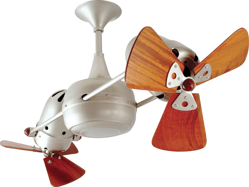 Matthews Fan Company Duplo-Dinamico DD-BN-WD 36``Ceiling Fan, Brushed Nickel Finish - LightingWellCo