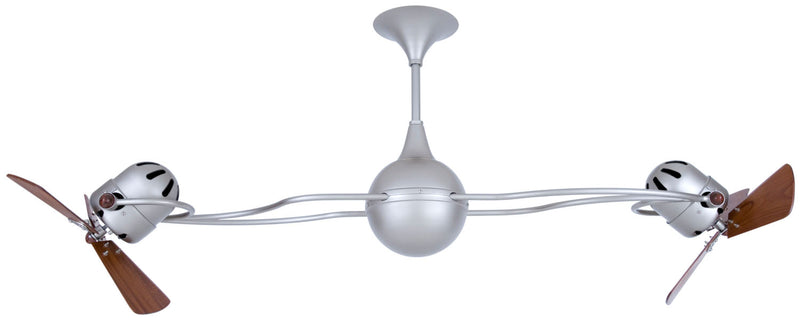 Matthews Fan Company Italo Ventania IV-BN-WD-DAMP Ceiling Fan, Brushed Nickel Finish - LightingWellCo