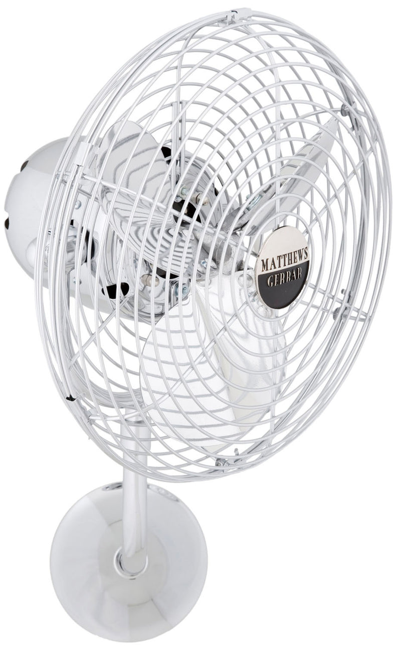 Matthews Fan Company Michelle Parede MP-CR-MTL Wall Fan, Polished Chrome Finish - LightingWellCo