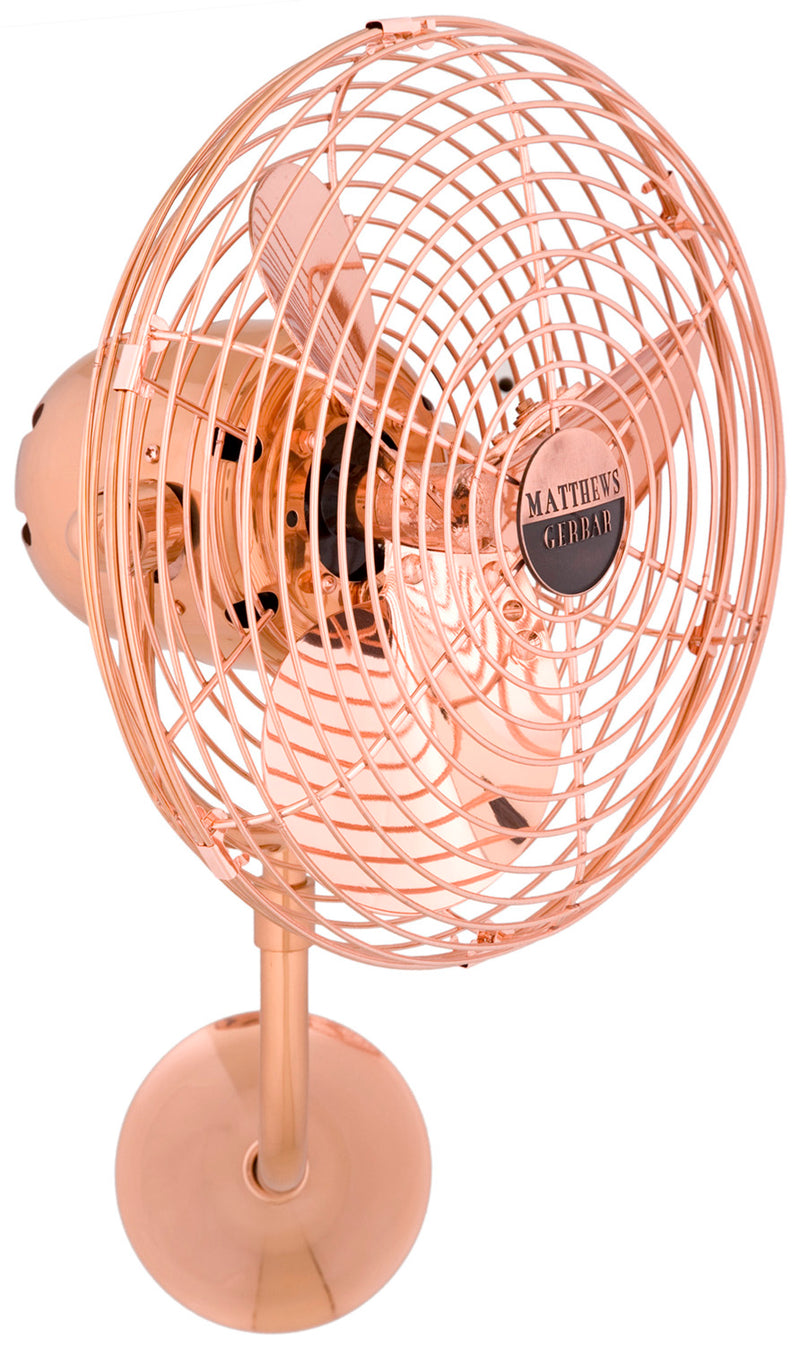 Matthews Fan Company Michelle Parede MP-CP-MTL Wall Fan, Polished Copper Finish - LightingWellCo