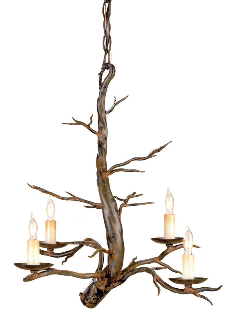 Currey and Company 9307 Four Light Chandelier, Old Iron Finish-LightingWellCo