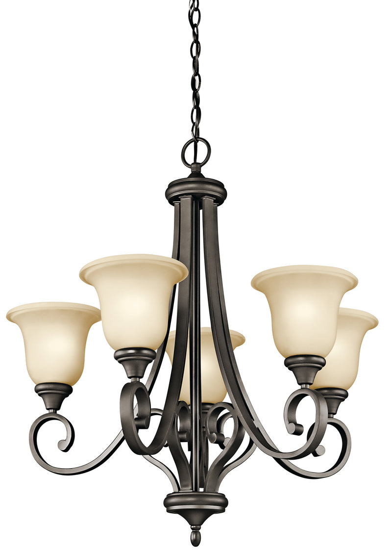 Kichler 43156OZ Five Light Chandelier, Olde Bronze Finish - LightingWellCo