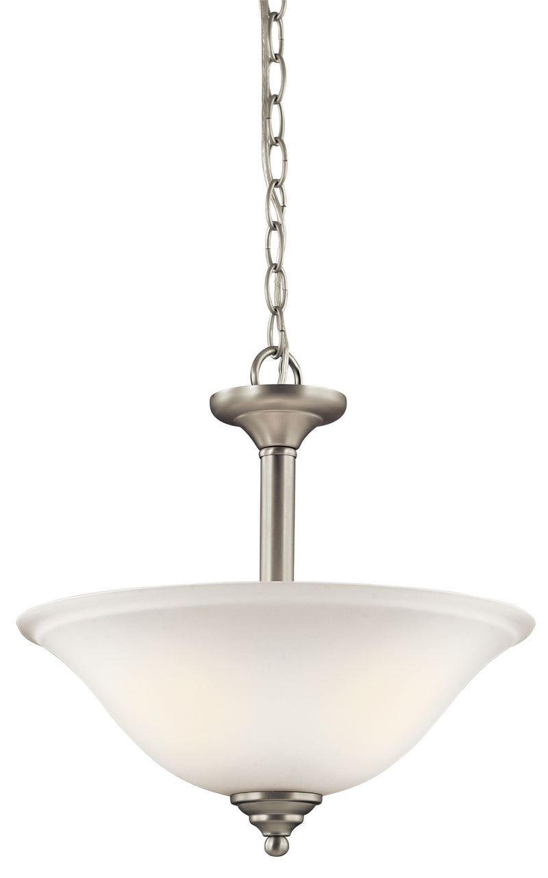 Kichler 3694NIW Two Light Pendant/Semi Flush Mount, Brushed Nickel Finish - LightingWellCo