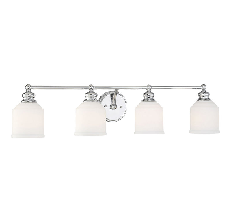 Savoy House Melrose 8-6836-4-11 Four Light Bath Bar, Polished Chrome Finish - LightingWellCo