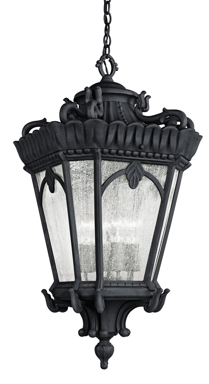 Kichler 9564BKT Four Light Outdoor Pendant, Textured Black Finish - LightingWellCo