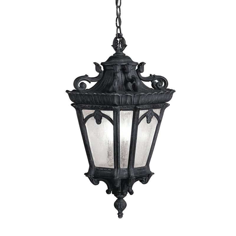 Kichler 9855BKT Three Light Outdoor Pendant, Textured Black Finish - LightingWellCo