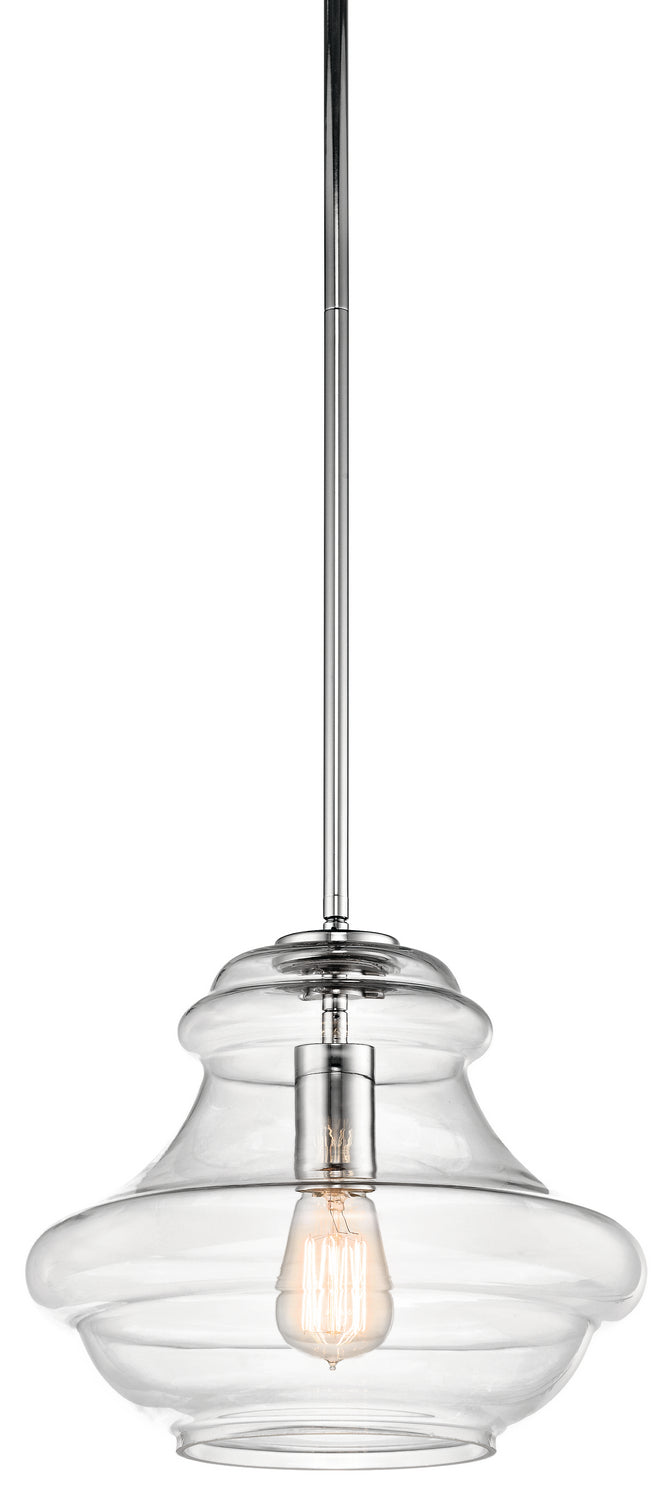 Kichler 42044CH One Light Pendant, Chrome Finish-LightingWellCo