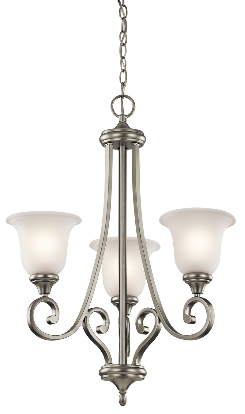 Kichler 43155NI Three Light Chandelier, Brushed Nickel Finish - LightingWellCo