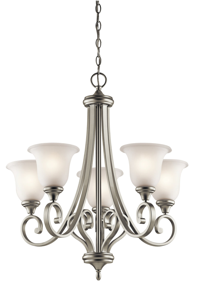 Kichler 43156NI Five Light Chandelier, Brushed Nickel Finish - LightingWellCo