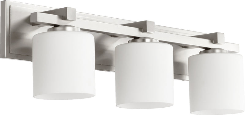 Quorum 5369-3-65 Three Light Vanity, Satin Nickel Finish - LightingWellCo