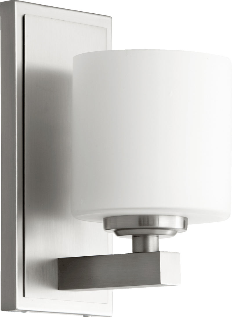 Quorum 5669-1-65 One Light Wall Mount, Satin Nickel Finish - LightingWellCo