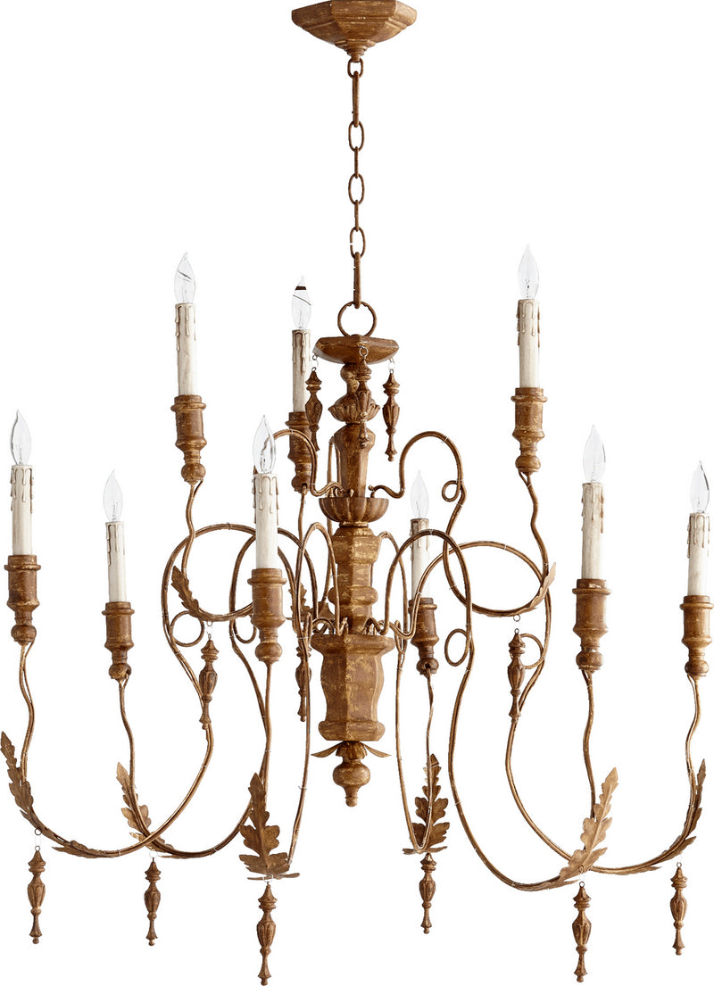 Quorum 6006-9-94 Nine Light Chandelier, French Umber Finish - LightingWellCo