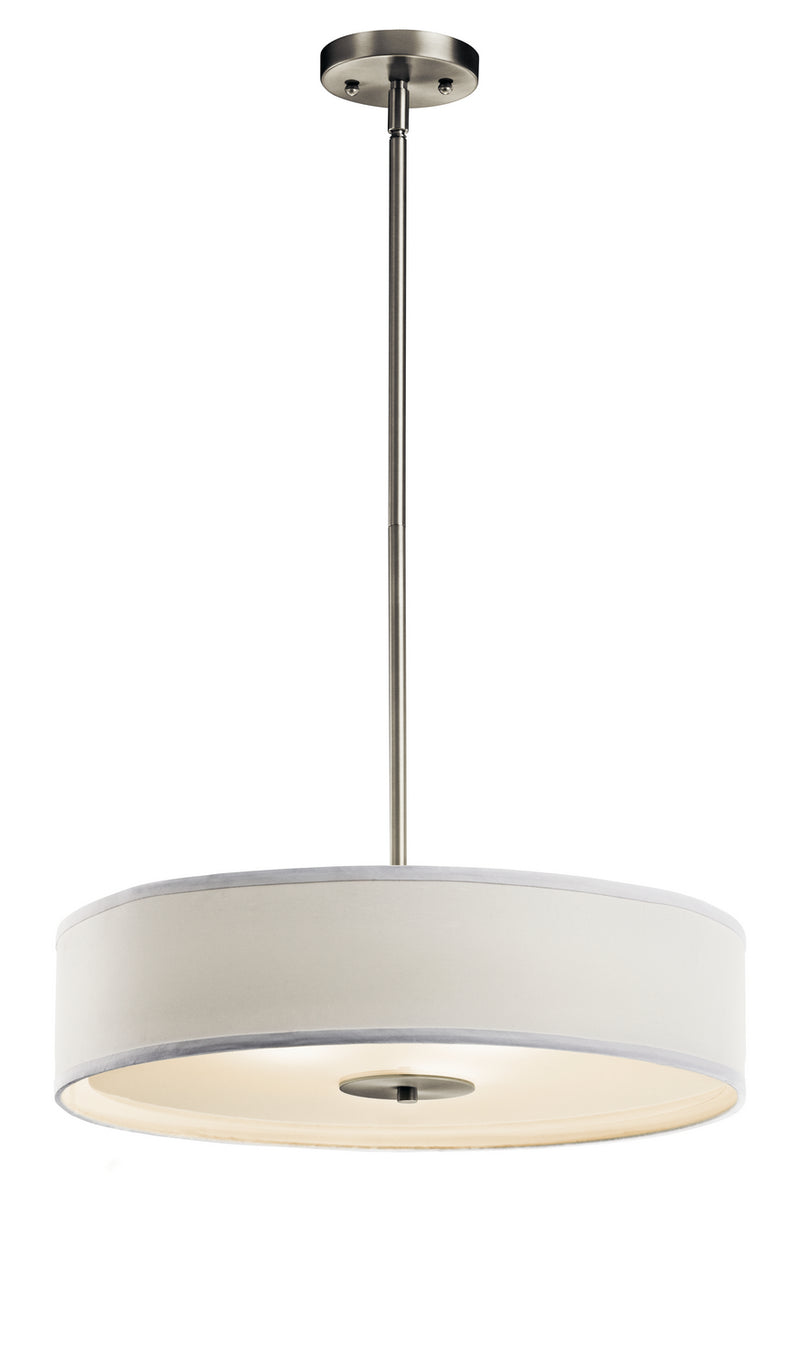 Kichler 42121NI Three Light Pendant/Semi Flush Mount, Brushed Nickel Finish - LightingWellCo