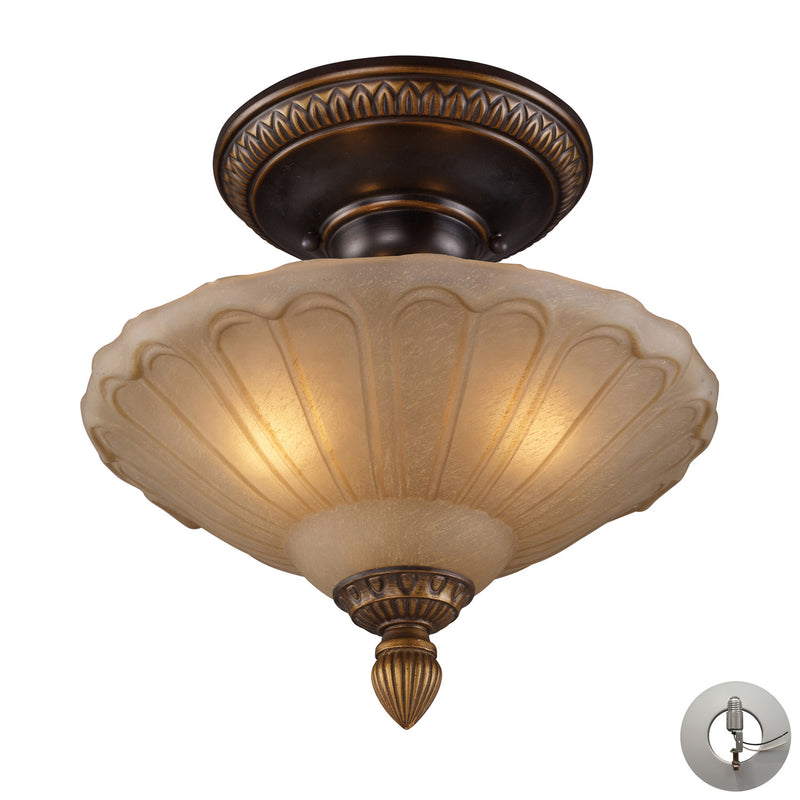 ELK Home 08092-AGB-LA Three Light Semi Flush Mount, Golden Bronze Finish-LightingWellCo