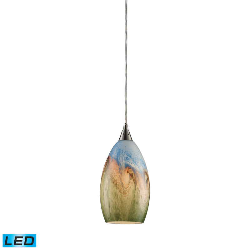 ELK Home 10077/1-LED LED Mini Pendant, Satin Nickel Finish - At LightingWellCo