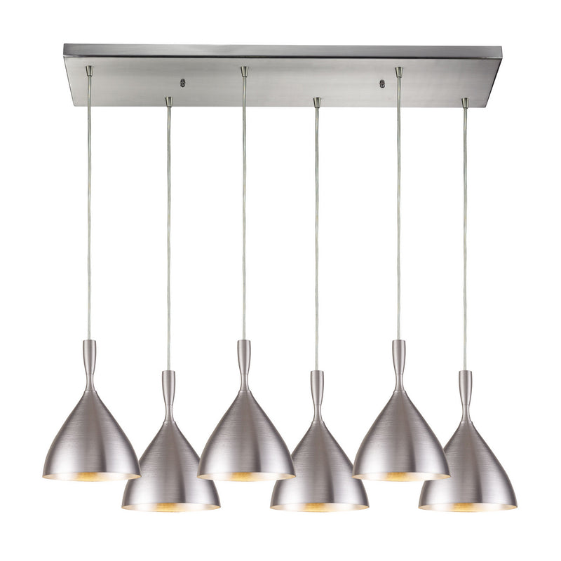 ELK Home 17042/6RC-ALM Six Light Pendant, Aluminum Finish-LightingWellCo