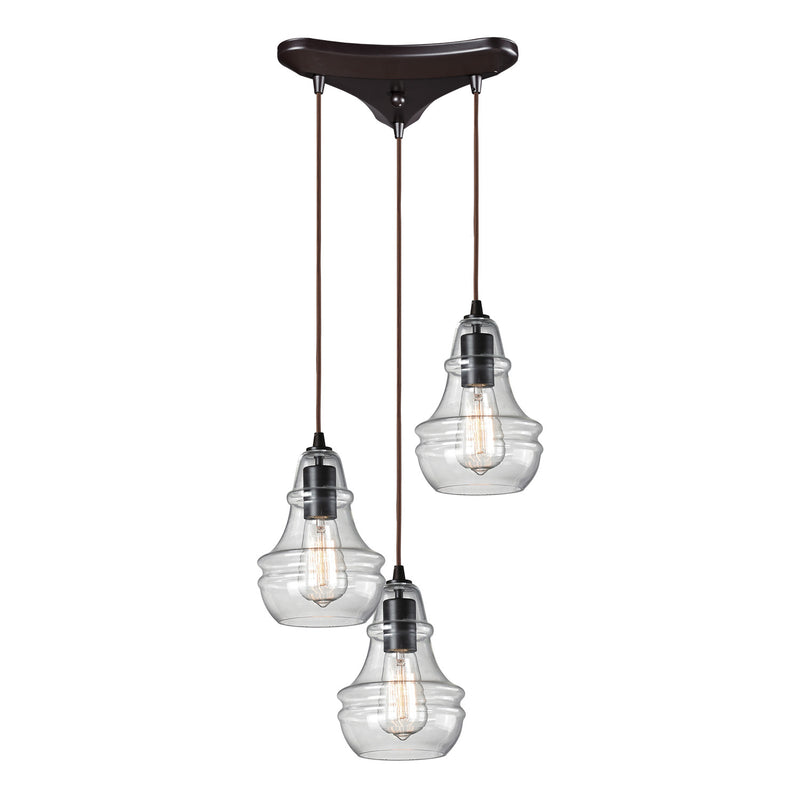 ELK Home 60047-3 Three Light Pendant, Oiled Bronze Finish-LightingWellCo