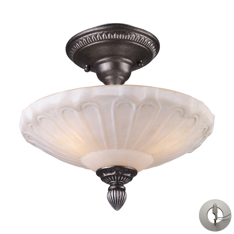 ELK Home 66092-3-LA Three Light Semi Flush Mount, Dark Silver Finish-LightingWellCo